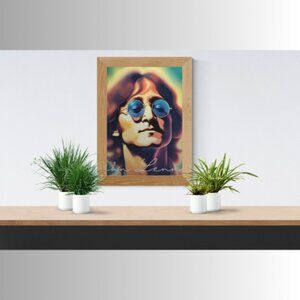 Vintage-Inspired John Lennon Graphic Digital Print